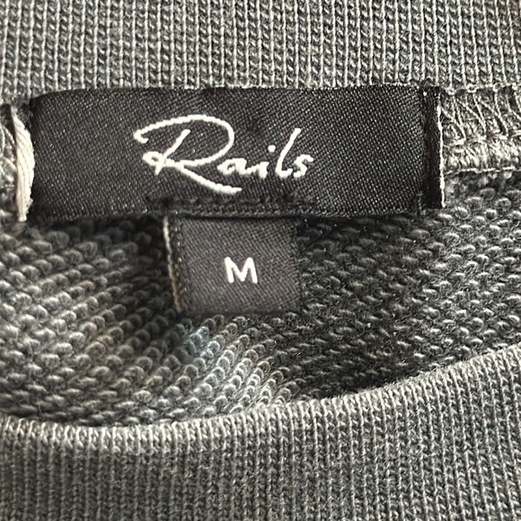 Rails Signature Sweatshirt Vintage Black/Gray Rainbow Lettering Women’s M Terry - Picture 9 of 12